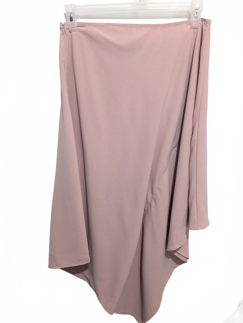 Leani asymmetric draped midi skirt light pink nwt - Picture 2 of 7